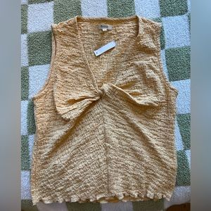 Madewell Yellow Crinkle Tank Top